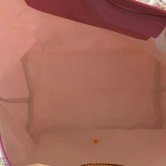 Longchamp Pink Tote with Brown Leather Trim - Picture 6 of 10